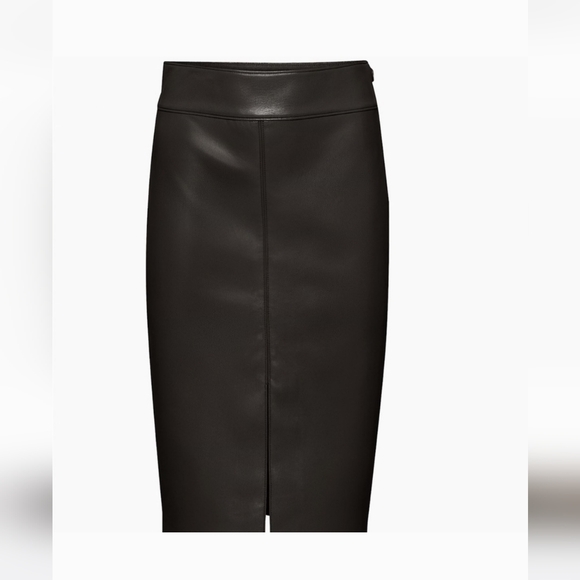 Babaton Aritzia, Black Leather Pencil Skirt, Size 4 - Picture 2 of 4